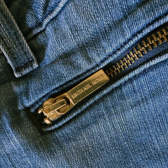 Michael KORS Denim Izzy Skinny Jeans with Zipper Pockets Size 10 - Picture 6 of 12